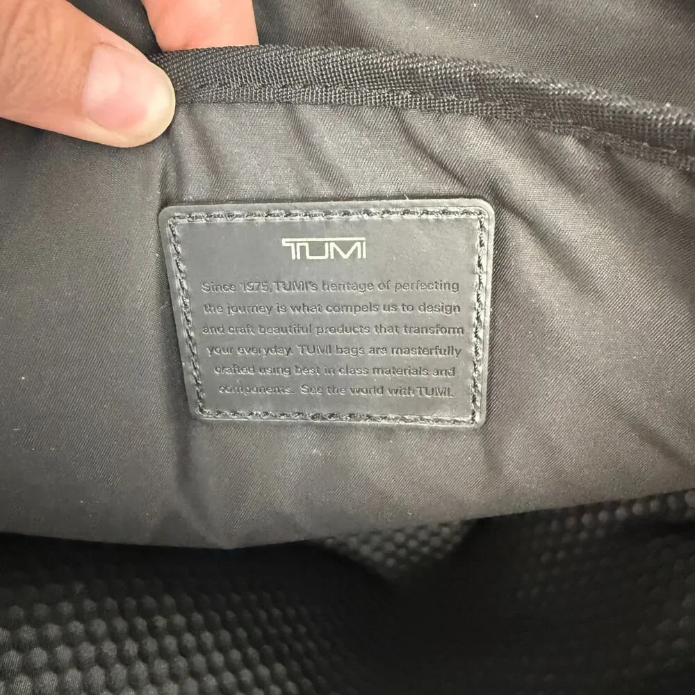 Tumi Alpha Bravo Davis Black Backpack Laptop Carry Bag Nylon Leather Travel